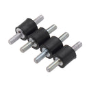 Machifit 4pcs M3 8x8mm Rubber Mounts Double Ends Screw Anti Vibration Mount Rubber Shock Absorber