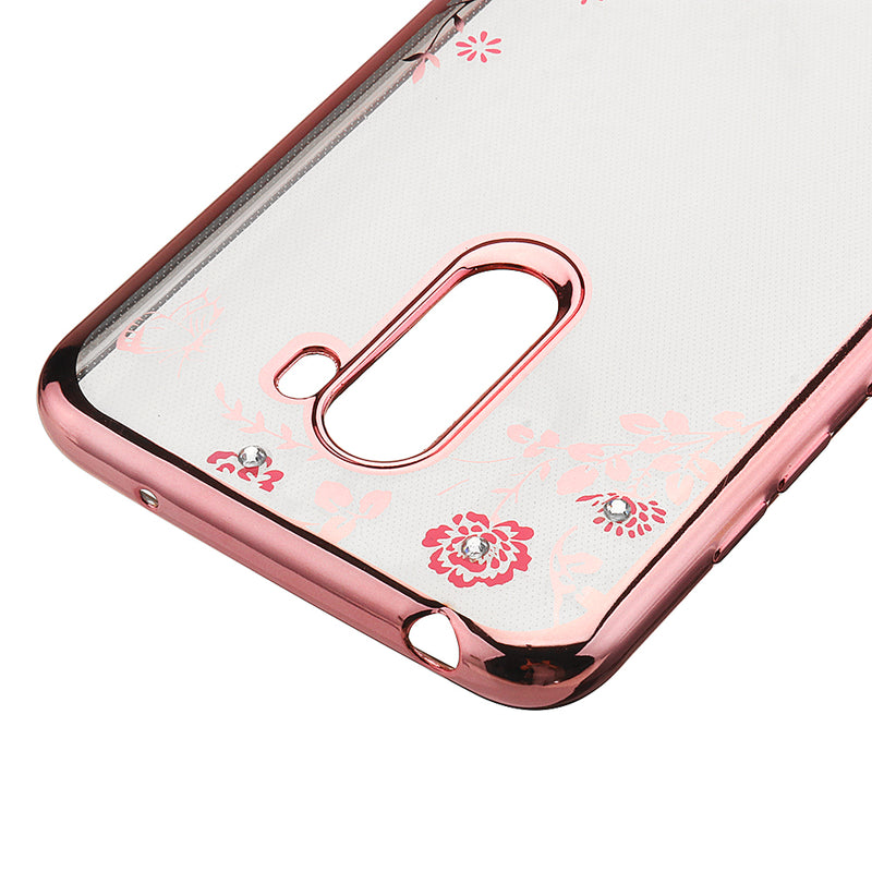 Bakeey Diamond Plating Clear Cover Soft TPU Flower Protective Case For Xiaomi Pocophone F1