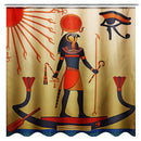 Waterproof Egyptian Style Shower Curtains With 12pcs Hooks Bathroom Toilet Rug Mat Set