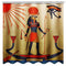 Waterproof Egyptian Style Shower Curtains With 12pcs Hooks Bathroom Toilet Rug Mat Set