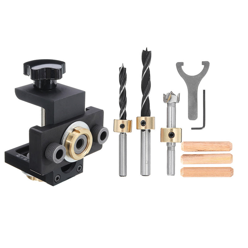 Upgrade Woodworking Drilling Locator Guide Wood Dowel Hole Drilling Guide Jig Drill Bit Kit Woodworking Carpentry Positioner Tool