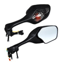 Pair Motorcycle Rear View Mirrors Turn Signal Light For Honda CBR1000RR 2008-2013