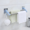 Suction Cup Bathroom Kitchen Double Towel Holder Rack Rail Shelf Rack Hanger Bar