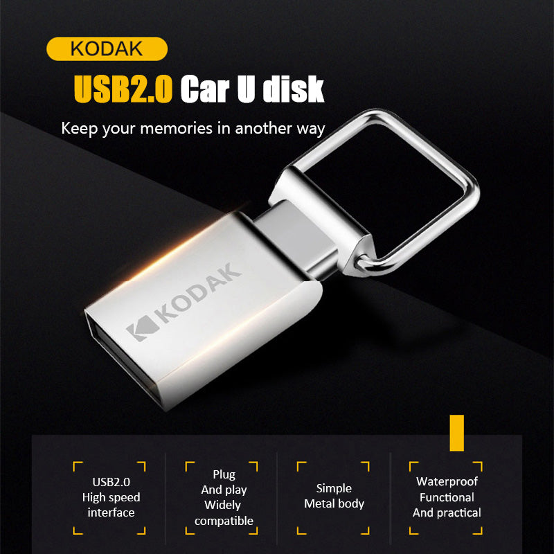 KODAK USB Flash Drive U Disk Memory Portable USB Stick Waterproof Mini Memory Stick Car Pen Drive Flashdisk USB2.0 Drive