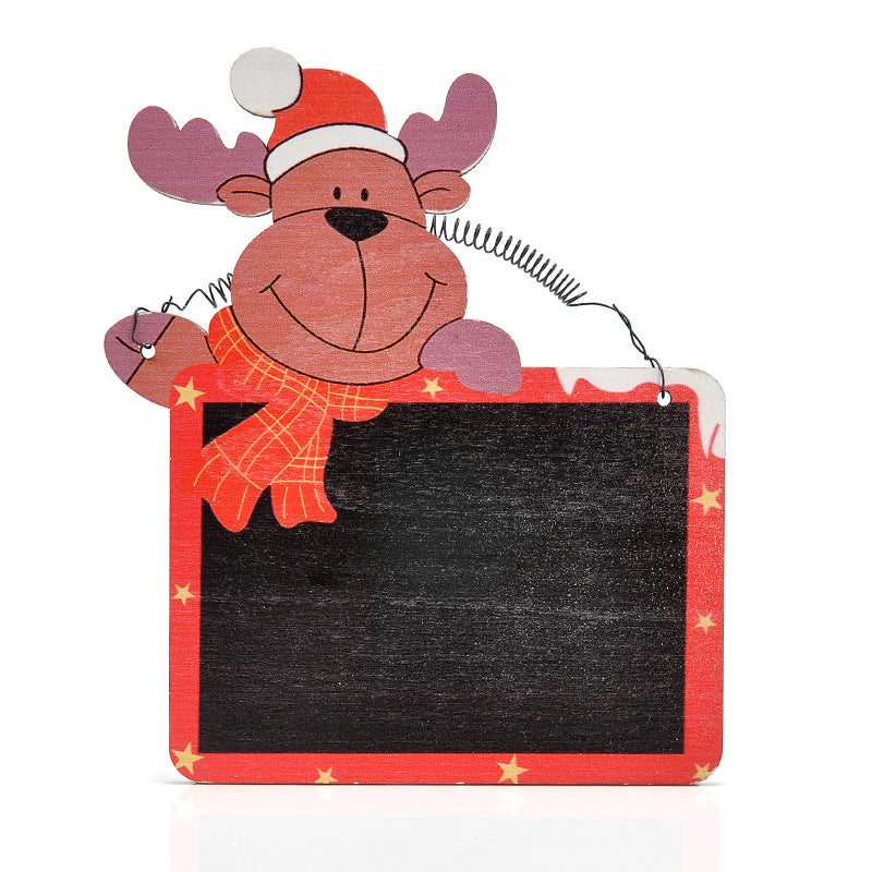 Mini Cartoon Christmas Hanging Chalkboard Message Board Sticks Clips Wall Door Decorations