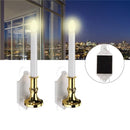 2PCS Solar Powered Candle Warm Light Wall Lamp Home Romantic Window Decoration