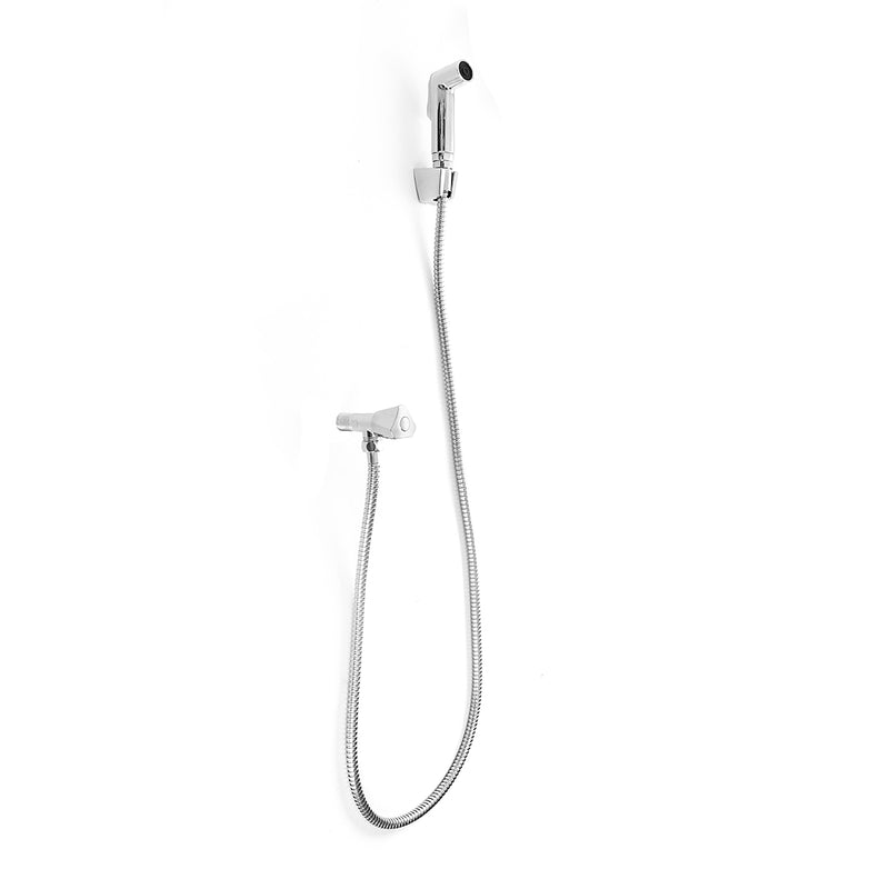 Bidet Shattaf Douche Spray Shut Off Valve Chrome Toilet Shower Head Hose Bathroom Accessories Set