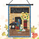 28"x40" School Days Back to School Fall House Flag Sunflower Books Desk Baner Decorations