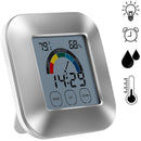 Indoor Thermometer Hygrometer Timer Clock Smart Digital Temperature Humidity Tester Backlight