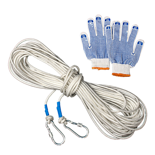 10/15/20/30m Outdoor Survival Safety Paracord Steel Wire Rope Carabiner Gloves Emergency Tool Kits