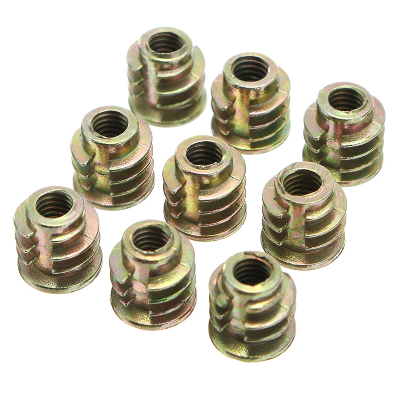 Suleve M6ZN1 50Pcs M6 Zinc Alloy Wood Furniture Hex Socket Drive Head Screw-in Threaded Insert Nut 8mm-25mm