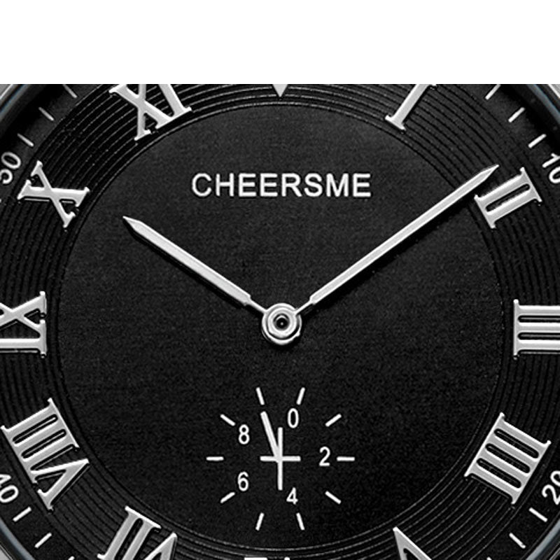 CHEERSME 256 Ultra Thin Dial Design Men Wrist Watch Leather Strap Business Style Quartz Watch