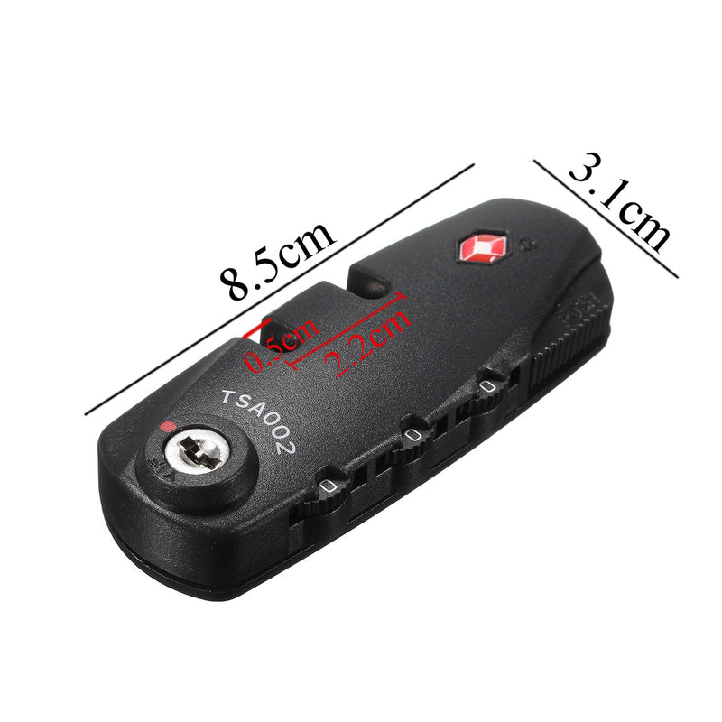 Safety Password Locks Brass 3-Dial Combination Lock for Luggage Suitcase Travel