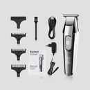 KEMEI KM-5027 Cordless Hair Clipper Beard Trimmer Electric Haircut Machine with LCD Digital Display Hair Grooming Kit for Kids Family
