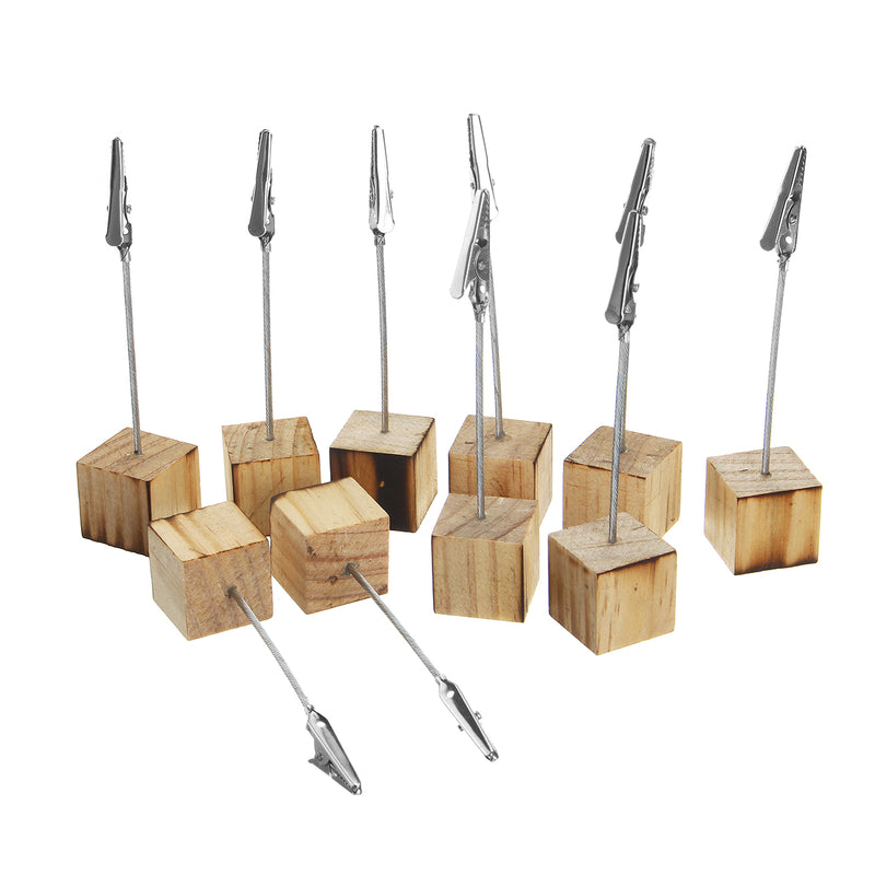 Wood Stand with Clip Wedding Place Wooden Card Holder Table Number Stand