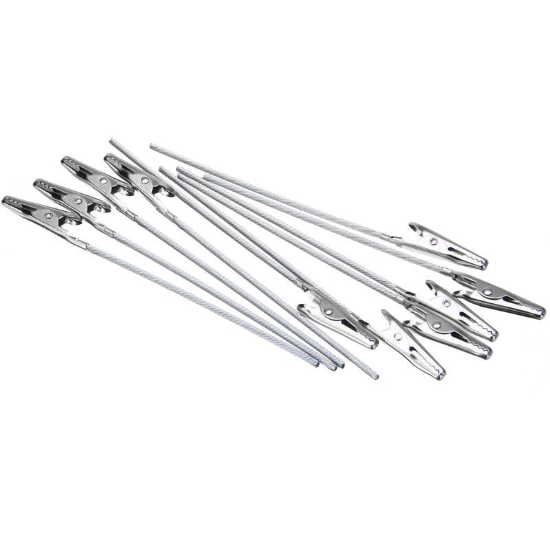 10pcs 4.7" Length Non-insulated Metal Electric Test Crocodile Clip Clamp