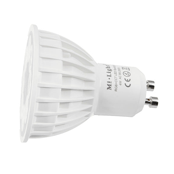 Dimmable GU10 4W Mi Light 2.4G Wireless RGBCCT LED Spotlight Lamp Bulb AC86-265V