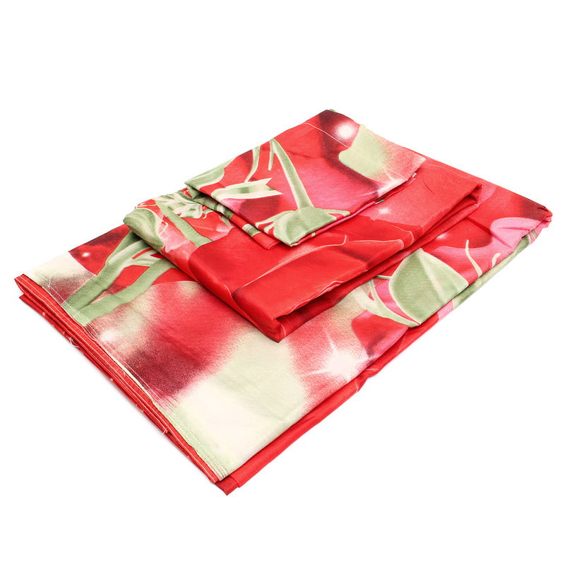 4Pcs 3D Rose Printed Bedding Sets Quilt Cover Bed Sheet Pillowcases Duvet Cover