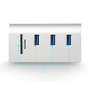 Rocketek HUB-3PC2 Aluminum USB 3.0 Hub SD / TF Card Reader USB Adapter for Phone Camera Printer U Disk