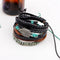 Vintage Men's Leather Wax Rope Beads Mulitilayer Strand Leaf Pendant Bracelet