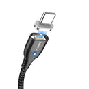 FLOVEME 3A Type C LED Magnetic Braided Fast Charging Data Cable 1M For Smartphone iPad Pro Tablet