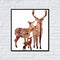 Miico Hand Painted Oil Paintings Simple Style Deer Family A Wall Art For Home Decoration Painting
