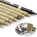 8pc Pigment Micron Sakura Neelde Soft Brush Drawing Pen 005 01 02 03 04 05 08 Brush Fine Point Markers Pen