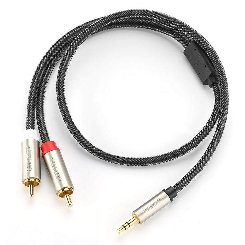 UGreen AV135 3.5mm to 2RCA Male to Male Audio Cable for Phone Speaker Amplifier