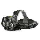 XANES 2507 1900LM 2XPE+5T6 7LED 6 Modes USB Charging 4 Colors Light Headlamp 18650 Battery