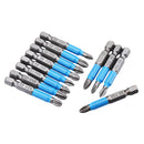 Drillpro 12pcs Screwdriver Bit 1/4 Inch Hex Shank Anti Slip PH2 Phillips Magnetic Impact Screwdriver Bits