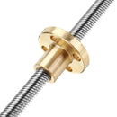 Machifit 150mm T6 Lead Screw 6mm Thread 1mm Pitch Lead Screw with Flange Copper Nut