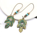 Bohemian Leaves Drop Earrings Retro Alloy Earrings Fashion Women Earring