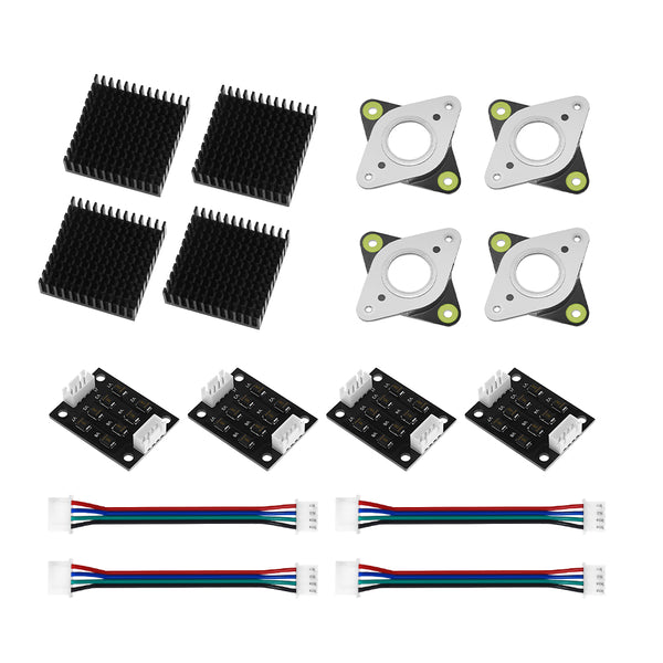 TWO TREES 4Pcs NEMA17 Stepper Motor TL-Smoothers with Cables + 4*Stepper Motor Vibration Damper +4*Heatsink Kit for 3D Printer Part