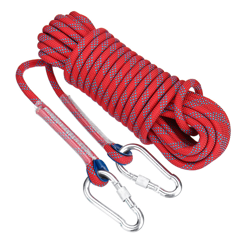 30mx10mm Double Buckle Professional Rock Climbing Rope Outdoor Sports Survival Downhill Safety Rope