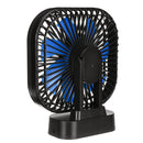 Mini Portable 3-Speed USB Timing Desk Fan 5000mAh Battery Rechargeable Fan-Blue/Black Fan Blade