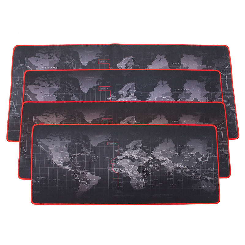 2mm Large Non-Slip World Map Game Mouse Pad Mat with Red Hem For PC Laptop Computer Keyboard