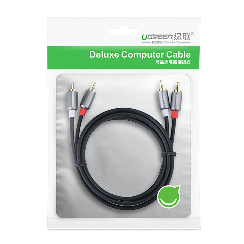 UGreen AV146 0.5/1.5M 2RCA to 2RCA Male HiFi Audio Cable for Speaker Amplifier