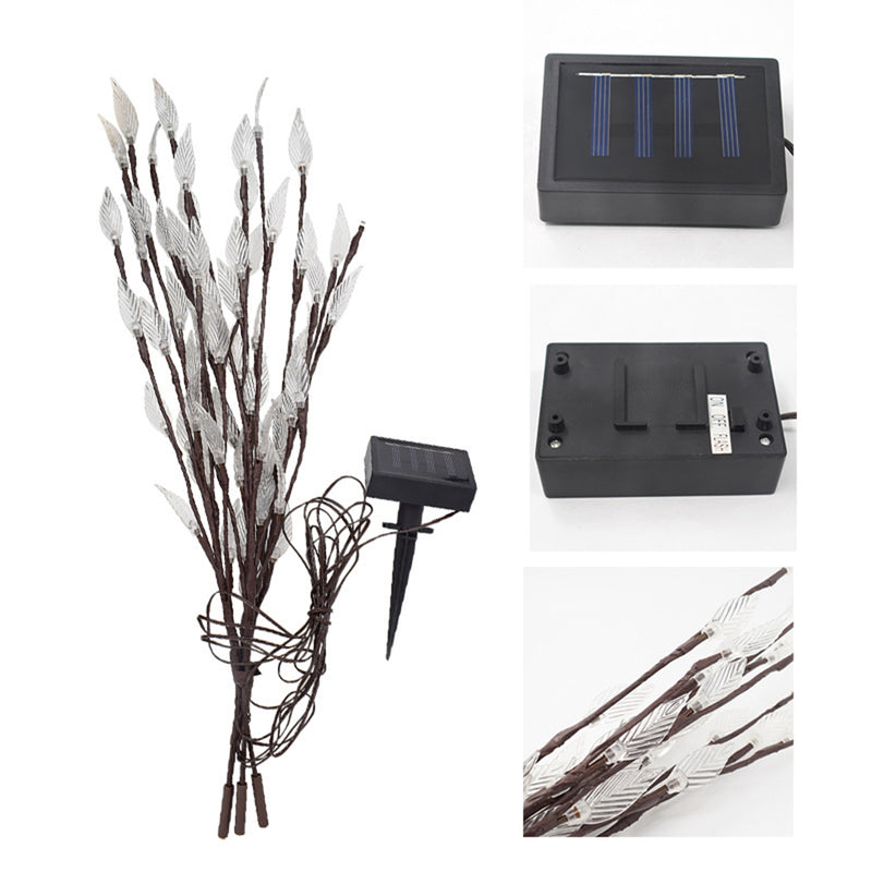 Solar Powered Waterproof 60 LED Branch Tree Leaf Garden Lawn Light Outdoor Landscape Lamp