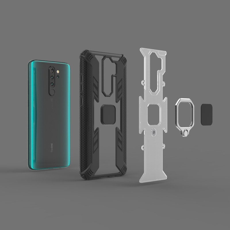 Bakeey Armor Shockproof Ring Holder Hard PC Protective Case For Xiaomi Redmi Note 8 Pro