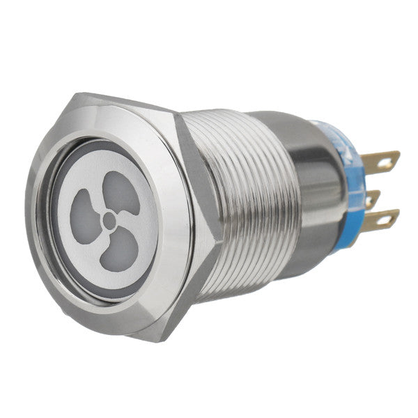 19mm 12V 5 Pin Latching Switch Self Lock Push Button Panel On-off Switch