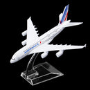 6.1inch Planes Airplane Model Diecast Aircraft Model Airline Kit Kids Adult  Alloy and Transparent Plastic Support Base Science Education