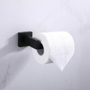 Bathroom Washroom Black Stainless Square Toilet Paper Shelf Roll Holder Rack Hook