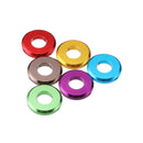 Suleve M5AW1 10Pcs M5 Aluminum Alloy Flat Fender Screw Washer Spacer Gasket Multicolor