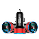 USLION QC 3.0 LED Display Universal Dual USB 24V 3A Quick Fast Charging Metal Car Charger Adapter for iPhone11 for Samsung S10+ Xiaomi Redmi Note8 Tablet