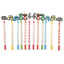 12 Pcs Wooden Musical Note Cartoon Pencils Stationery Gifts for Children