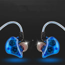 Music Wired Control Earphone Dual Dynamic Drivers HIFI Bass Sound In-ear Sport Earphone With Mic