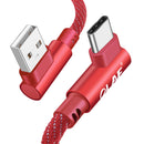 Olaf 2.4A Type C 90 Degree Elbow Fast Charging Denim Braided Data Cable For Xiaomi Mi9 Mi8 HUAWEI P30 P20 S9 S10 Note
