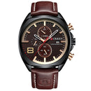 CURREN 8324 Chronometer Casual Style Male Sport Watch Leather Strap Analog Quartz Watch