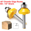 1/4 Inch Shank 45 Degree Chamfer Router Bit Edge Forming Router Bit Woodworking Tool