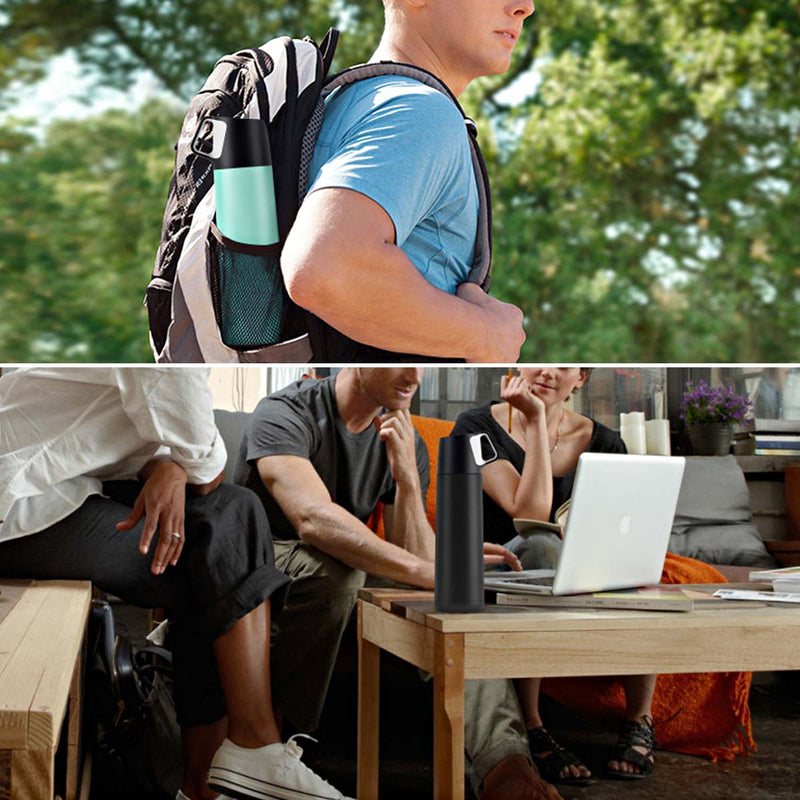 500ml Stainless Steel Thermal Vacuum Water Bottle Hot Coffee Lid Travel Cup Mug